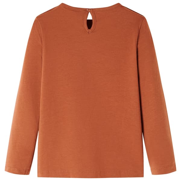 Børne langærmet T-shirt, cognac 140