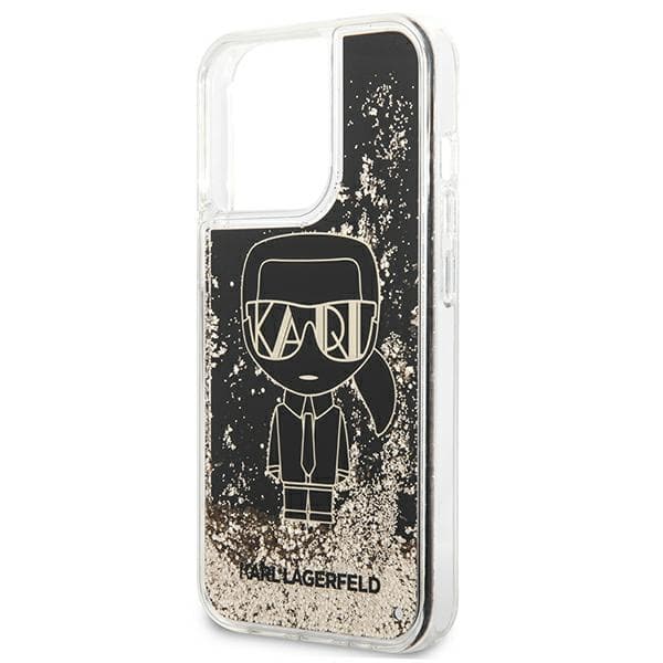 Karl Lagerfeld Liquid Glitter Gatsby-cover til iPhone 13 Pro Max, sort
