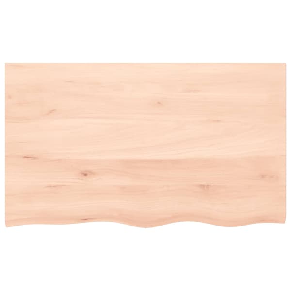 vidaXL hylde, 100x60x(2-4) cm, ubehandlet massivt egetræ
