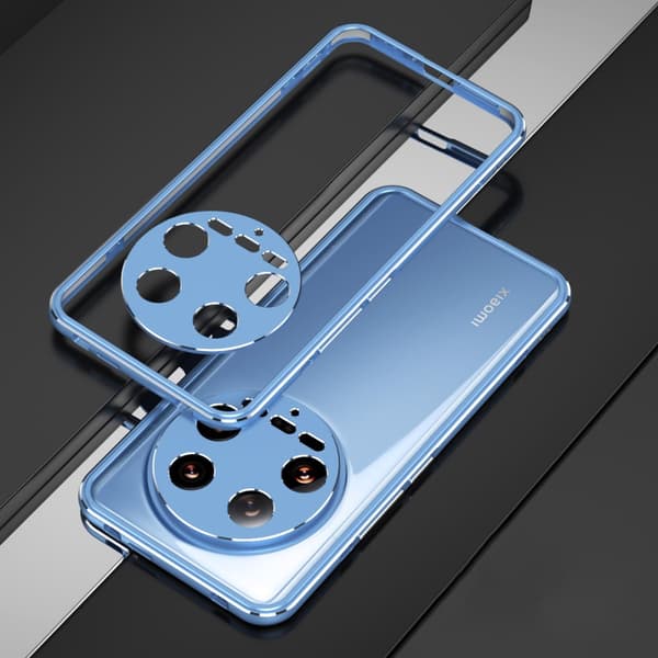 Xiaomi 14 Ultra Armor Bumperfodral med Linsskydd, Blå/Silver
