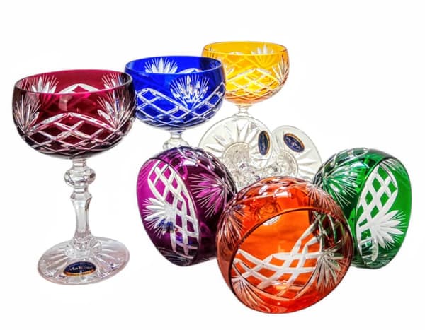 Färgglada kristall champagneglas 150ml Ananas