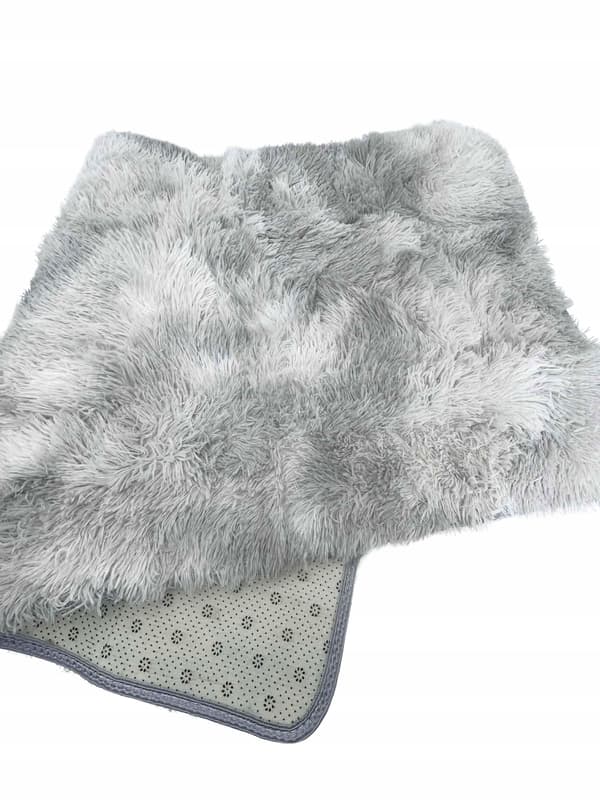 Mjuk fluffig matta 60x120cm halkfri för vardagsrum sovrum grå