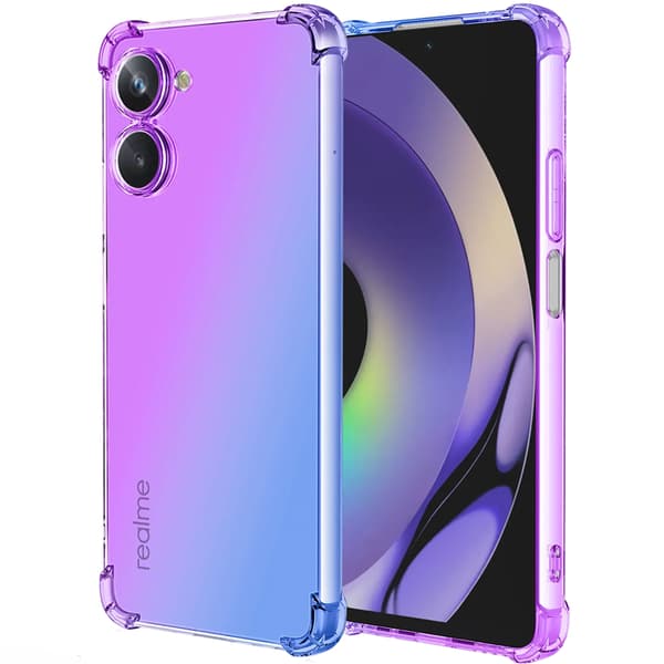 Gradient Dropproof Cover til Realme 10 4G, Lilla/Blå