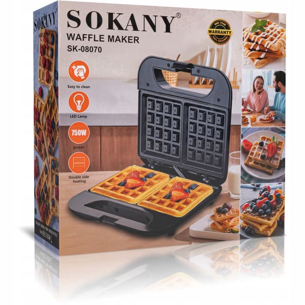 SORT VAFFELMAGER 2 SPRØDE VAFLER NON-STICK BELÆGNING