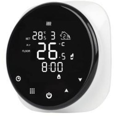 IRH-TRB001: Elektrisk varmetermostat, 16A, WI-FI, rund, sort, model 001