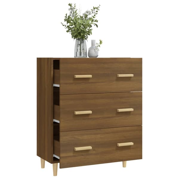 vidaXL skab brunt egetræ 70x34x90 cm træbaseret materiale