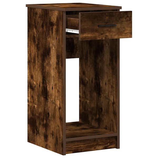 vidaXL Datorstativ med låda rökt ek 35x45x77 cm