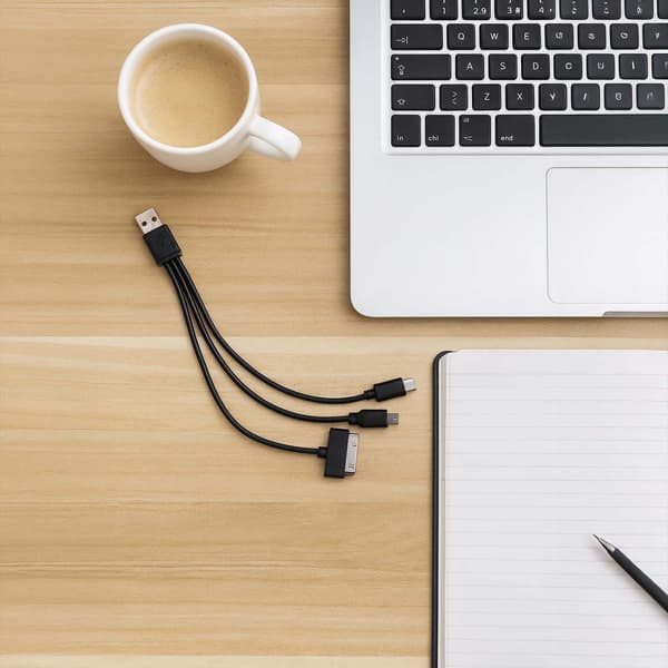 BC USB Micro Typ B Laddkabel för iPhone Apple Lightning 8-pins 30-pins 3-i-1