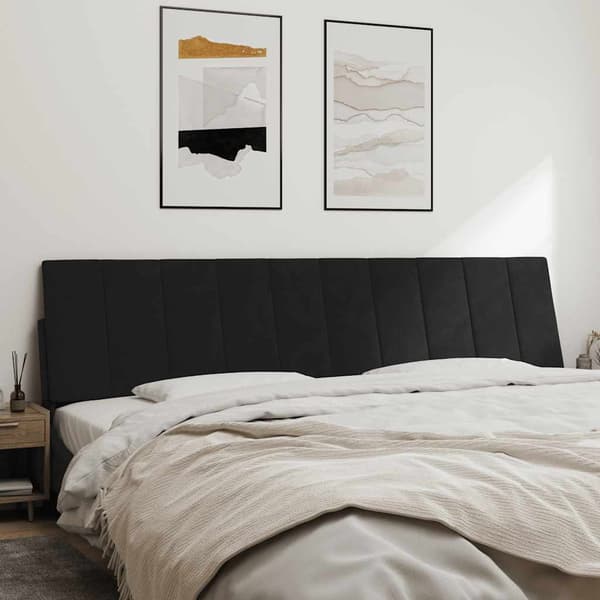 vidaXL Sängynpäädyn tyyny, musta, 200 cm, sametti