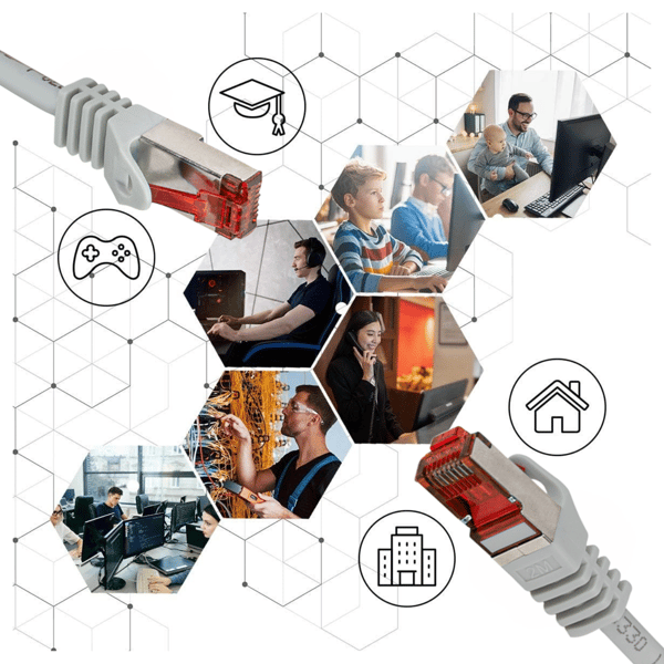 RJ45 Cat.6 S/FTP LogiLink PrimeLine patchkabel 5m grå LSZH Ethernet