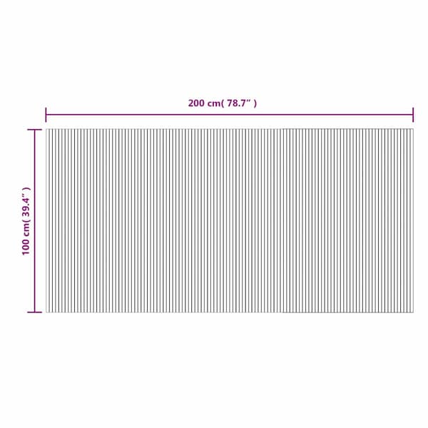 vidaXL Suorakulmainen matto, ruskea, 100x200 cm, bambu