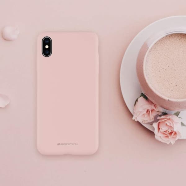Mercury Silikone Etui til iPhone 15 Plus, Pink og Sand