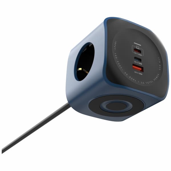 Cellline Virtapistoke Kuutio 6-in-1 2500W USB/2xUSB-C 65W Sininen