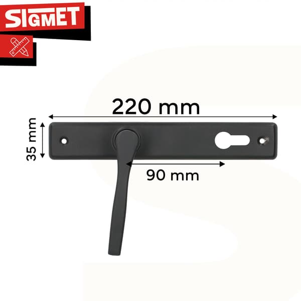 Portinkahva pitkä levy NATI 90mm musta INSERT
