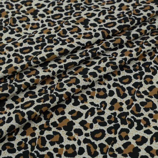 Silkkikangas leopardibeige-ruskea