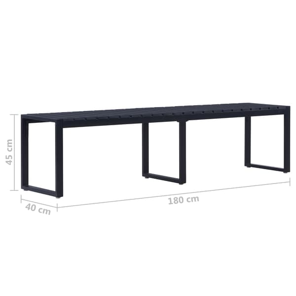 vidaXL havebænk 180 cm PS-plade sort
