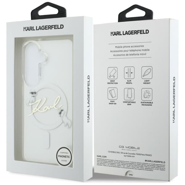 Karl Lagerfeld IML KC Script MagSafe-etui til Galaxy S26+ – klart