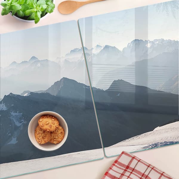 Dekorative glasplader til servering af snacks Mountain Peak 2x40x52 cm