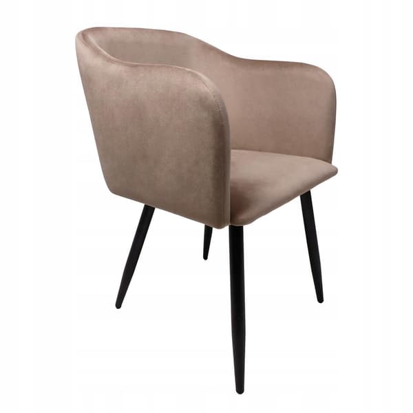 ORLY beige sammetsfåtölj för kök