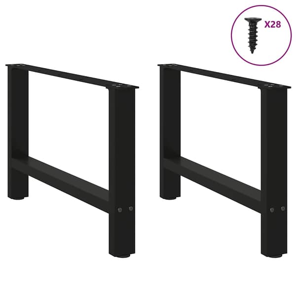 vidaXL sofabordsben, sorte, 2 stk., 70x(42-43) cm, stål
