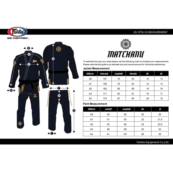 Fairtex Gi BJJ Herr Match Blå A1