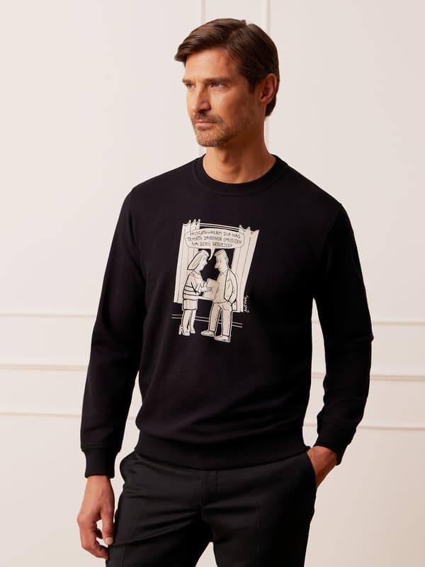 SORT MÆLKESWEATSHIRT M