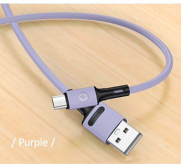 USAMS U52 USB-A til microUSB 2A hurtigopladerkabel 1m lilla