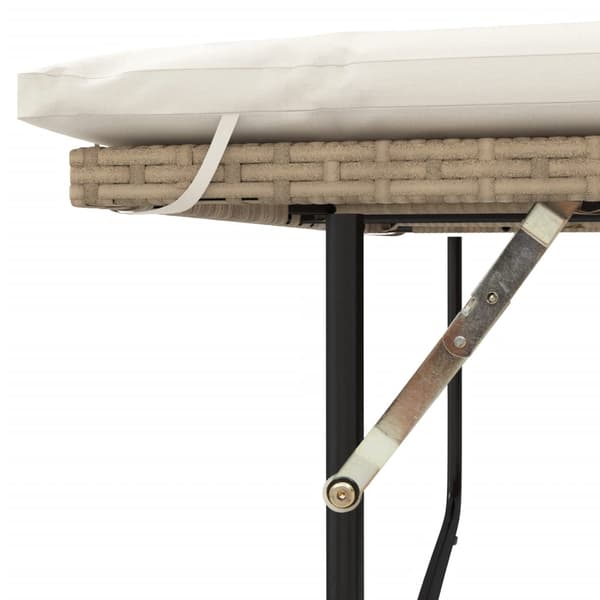 vidaXL Trädgårdssoffa med kuddar, 2-sits, beige, polyrotting