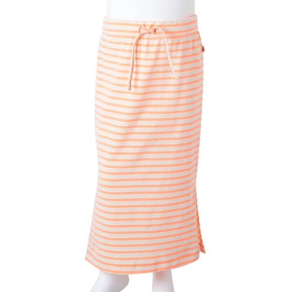 Rak randig barnkjol, fluorescerande orange, 140