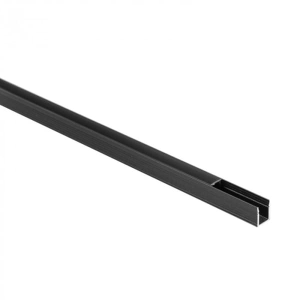 Overflademonteret aluminiumsprofil til LED-strimler sort + sort afdækning 2m Ecolight