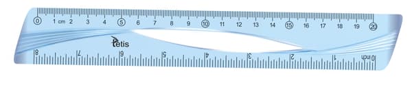 20 cm lineal. Blå