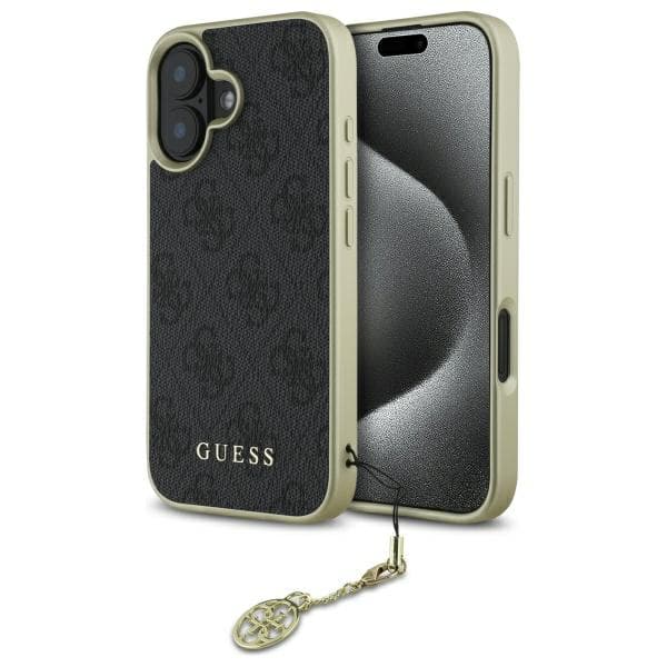 Guess 4G Charms Collection cover til iPhone 16 Plus, sort