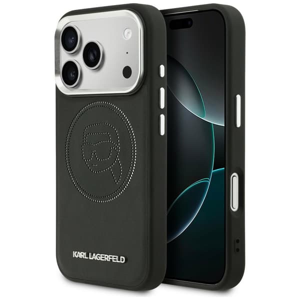 Karl Lagerfeld K Head Point Logo MagSafe-etui til iPhone 17 Pro, sort