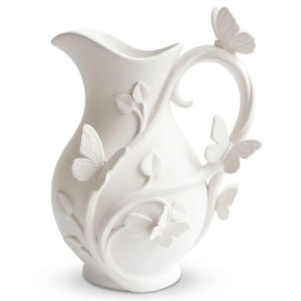 Moderne hvid sommerfuglevase til blomster, elegant design