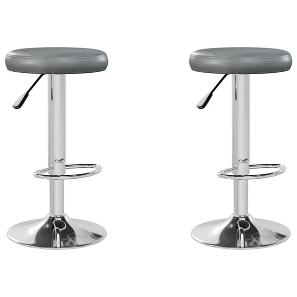 vidaXL Barstolar, set om 2, grå, konstläder
