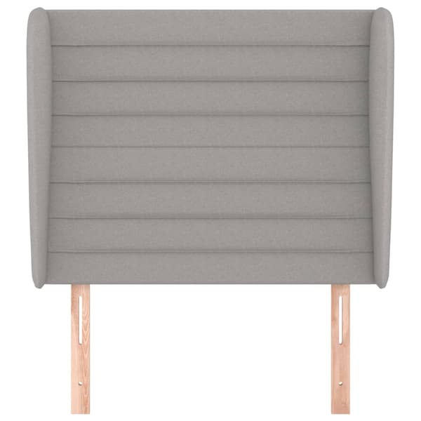 vidaXL Vingad nackstöd ljusgrå 93x23x118/128 cm tyg