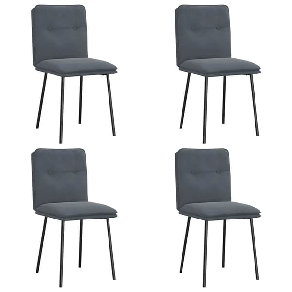 vidaXL Matstolar, set om 4, mörkgrå, klädda i sammet