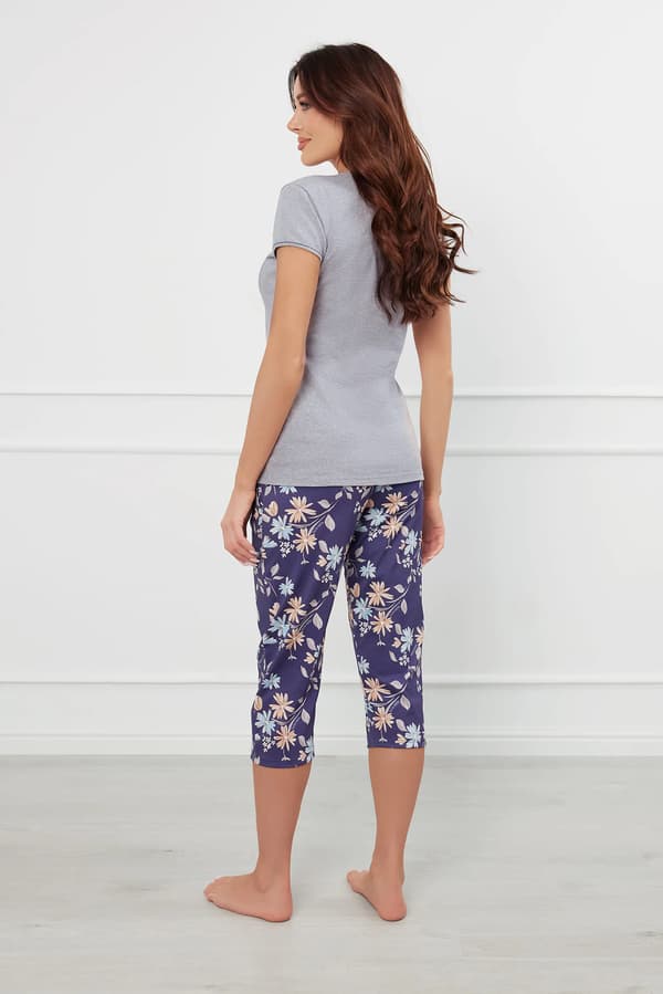 Pulia dampyjamas kortärmad, 3/4-byxor L