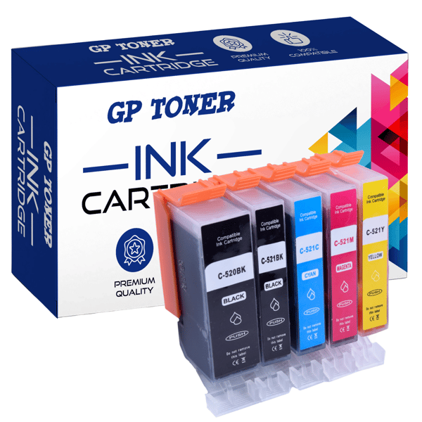 5x blækpatroner til Canon C520XL CMYK GP