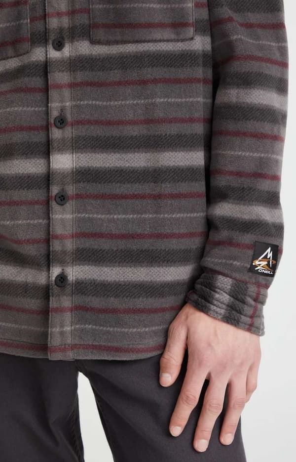 O'neill Superfleece Skjorta Grå Crossover Randig [2350035-38017] storlek XL
