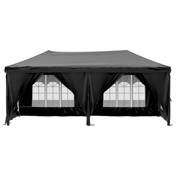 vidaXL foldbart festtelt med sider sort 3x6 m