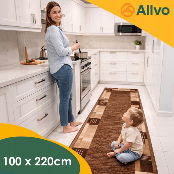 [7] monte brun 100x220 cm Skridsikkert tæppe D7510