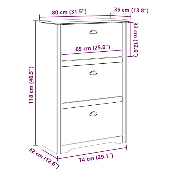 vidaXL Kenkäteline, BODO, Harmaa, 80x35x118 cm