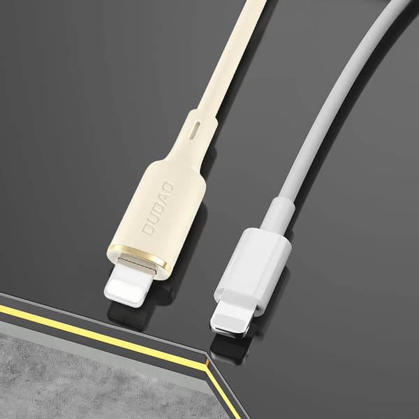 2-i-1-kabel forstærket SR USB-C - USB-C / Lightning 100W 1,2m beige