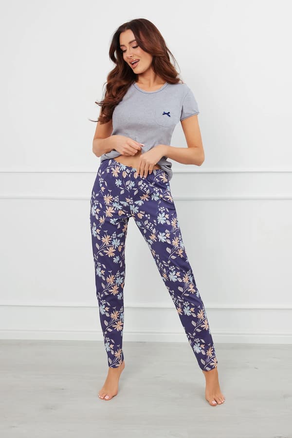 Pulia dampyjamas kortärmad, långbyxor L