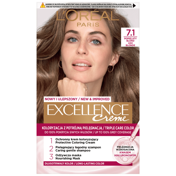 Loreal Excellence Creme Hårfärg - 7.1 Askblond 192ml