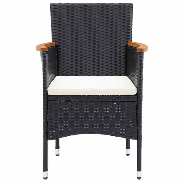 vidaXL havestole, sæt med 4, polyrattan, sort