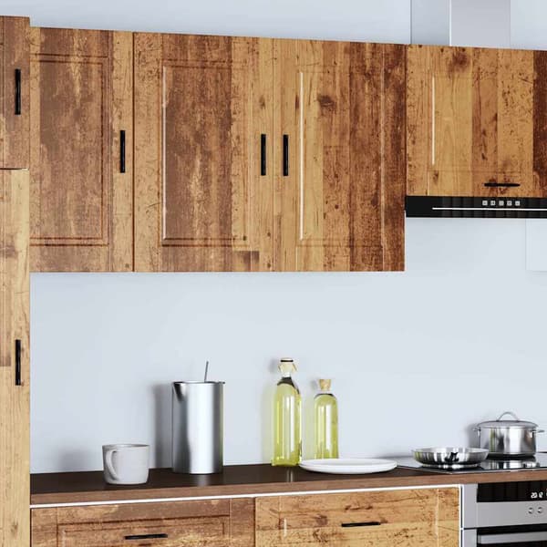 vidaXL Köksväggskåp, Lucca, Antikträ