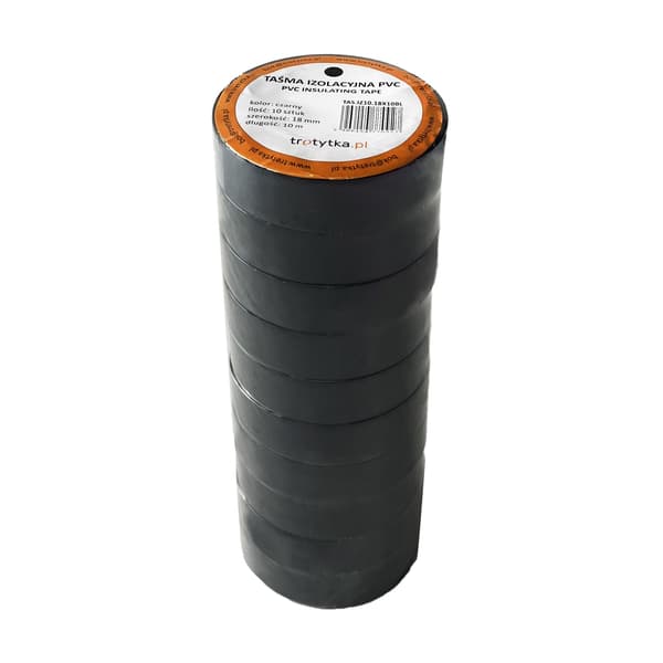 PVC-isoleringstape, 18 mm x 10 m, 1 stk., sort