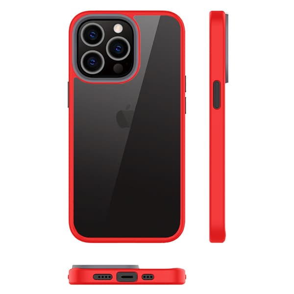 ERBORD Hybrid -kotelo iPhone 13 Prolle, punainen